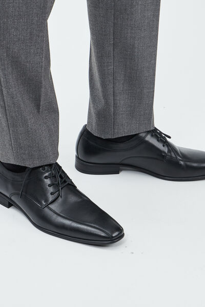 Derbies à bouts carrés noir homme