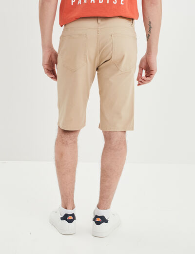 Bermuda droit stretch 5 poches coton sable homme