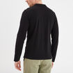 Polo manches longues en coton noir homme