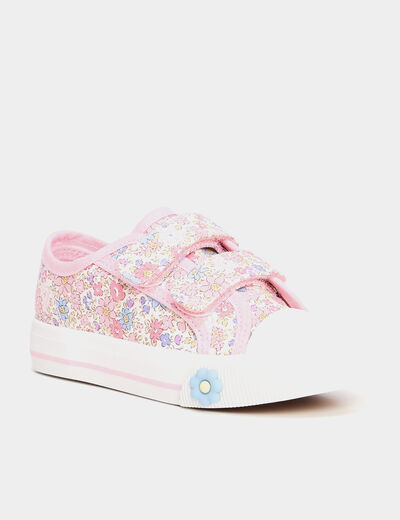 Tennis basses en toile à scratchs multicolore fille