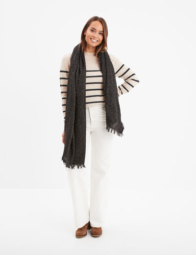 Pull manches longues avec boutons beige femme