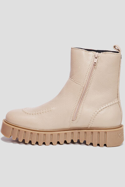Bottines en cuir Kickers Kickfancy sable femme