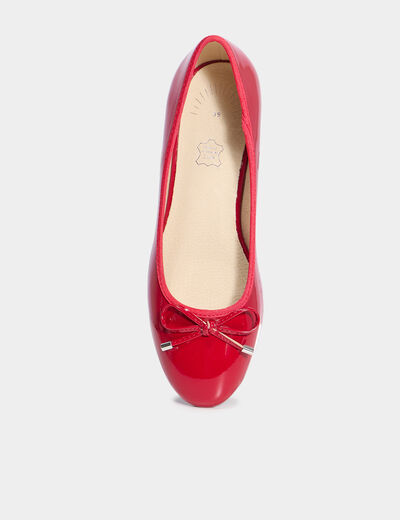 Ballerines à talons vernies rouge foncé femme