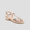 Sandales à talons jaune or femme