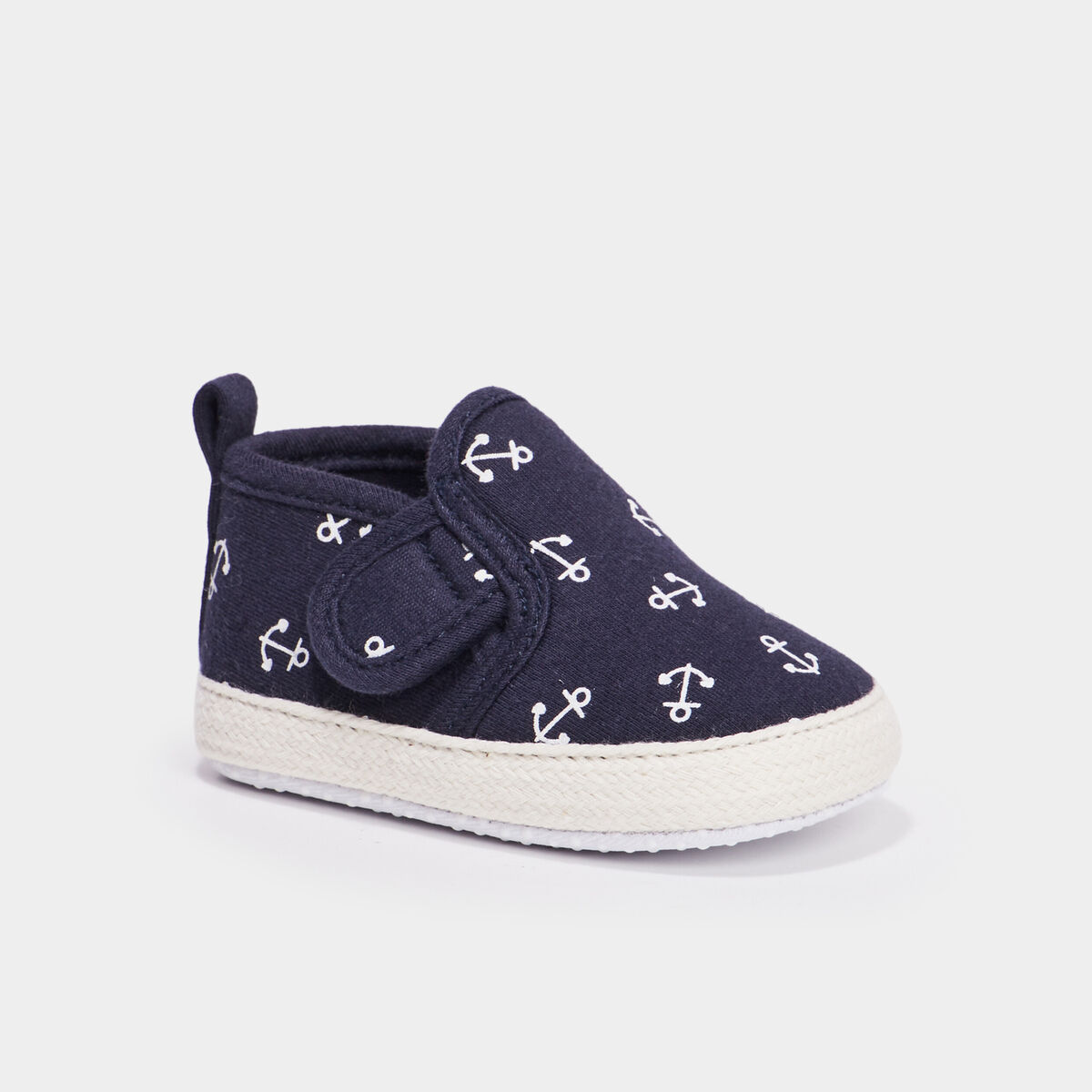 Bottons layette à scratchs bleu marine bébé garçon