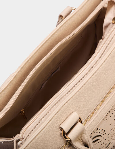 Sac rectangulaire bandoulière ajustable ivoire femme