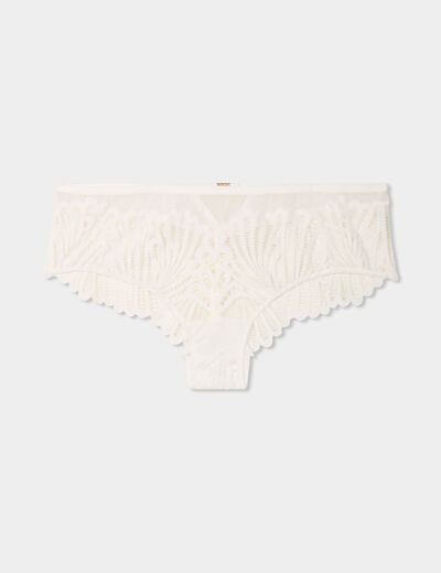 Shorty en dentelle blanc femme