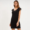 Chemise de nuit manches courtes dentelle noir femme