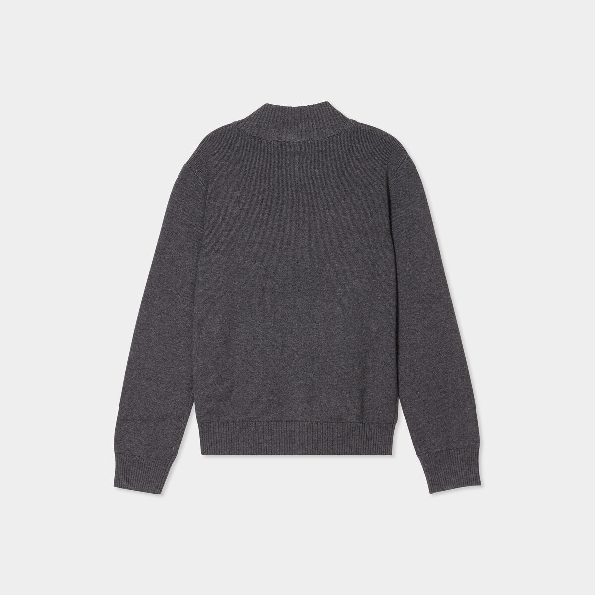 Gilet zippé col montant coton gris foncé garçon