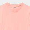 T-shirt manches courtes coton rose poudr&eacute;e fille