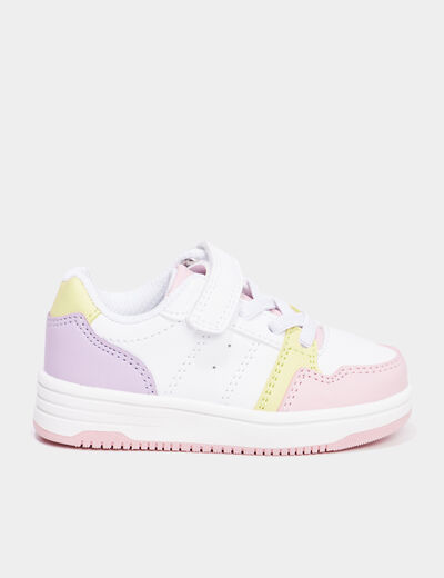 Tennis basses à scratchs multicolore bébé fille