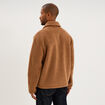 Veste sherpa polaire boutonn&eacute;e marron homme