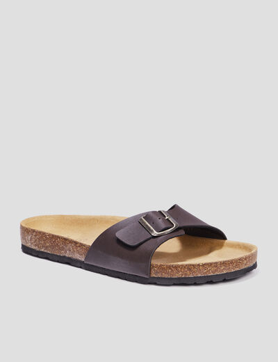 Mules avec boucles marron homme