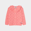 Gilet ajouré col à volants coton Creeks rose bébé fille