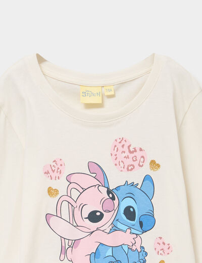 Ensemble pyjama pantalon t-shirt Stitch rose fille