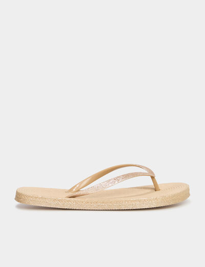 Tongs de plage à paillettes multicolore femme