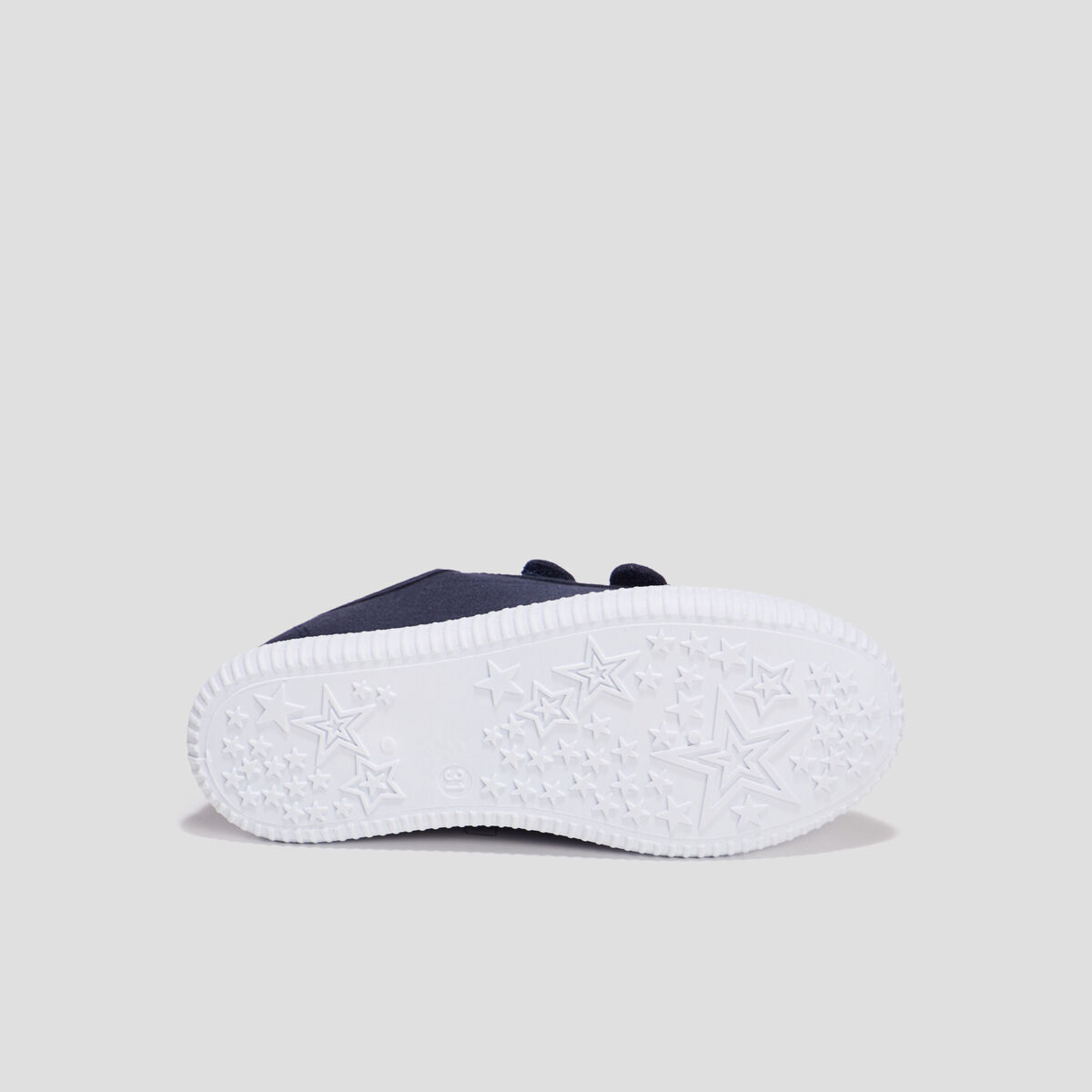 Tennis en toile bout renforc&eacute; &agrave; scratchs bleu marine gar&ccedil;on