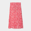 Jupe longue fendue fluide rouge femme