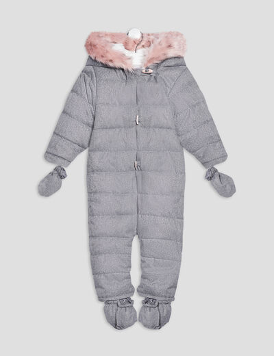 Combinaison à capuche gris bébé fille