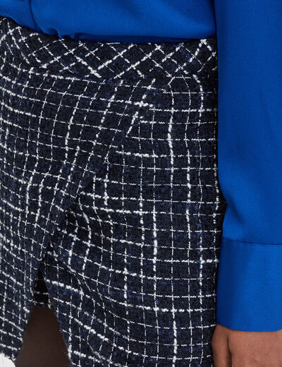 Jupe-short droite bleu foncé femme