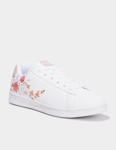 Tennis basses &agrave; lacets blanc femme