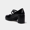 Escarpin &agrave; double bride talon bloc noir femme