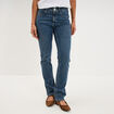 Jean denim droit en coton denim dirty femme