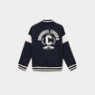 Gilet boutonn&eacute; col teddy coupe oversize bleu marine gar&ccedil;on
