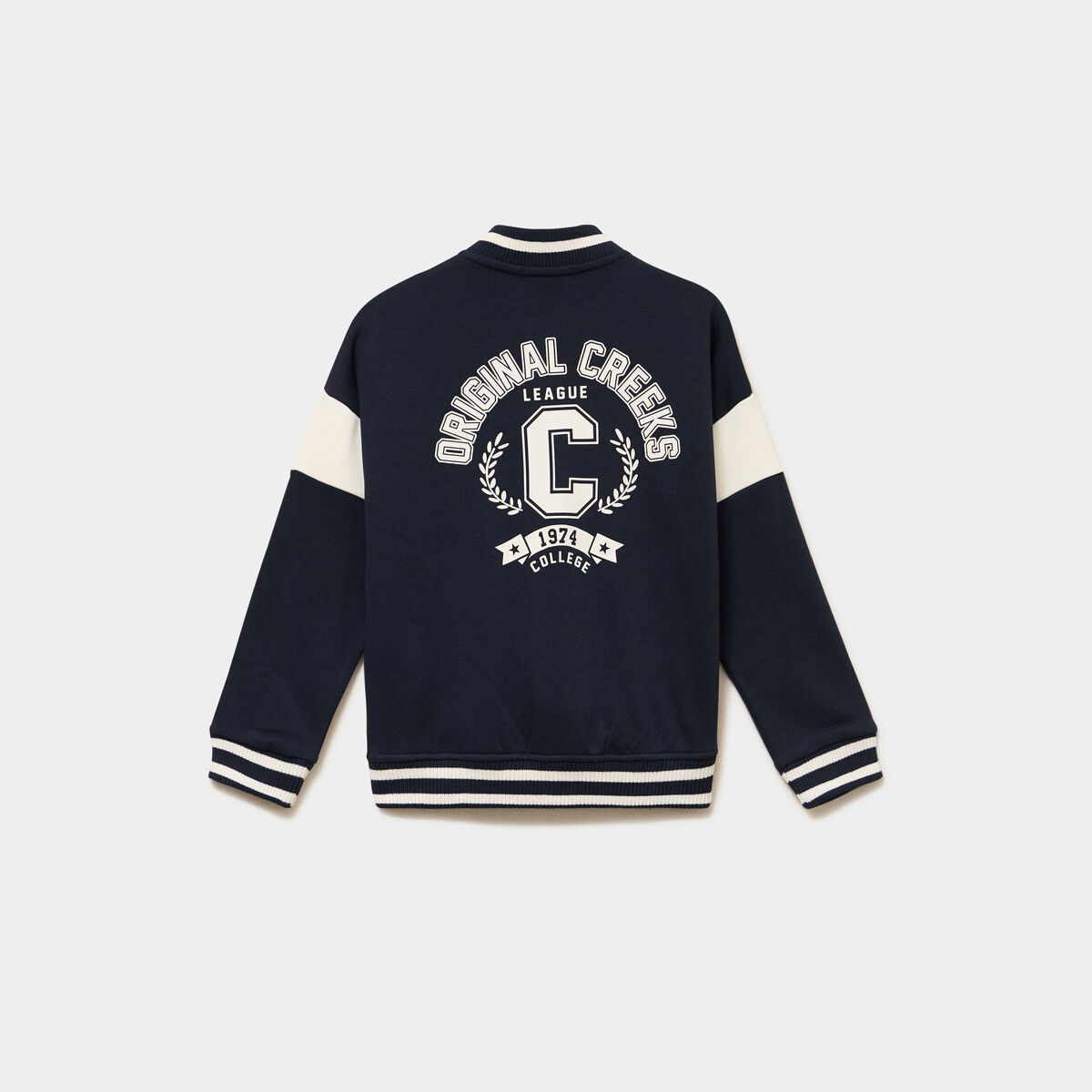 Gilet boutonn&eacute; col teddy coupe oversize bleu marine gar&ccedil;on