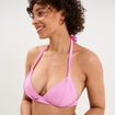 Haut de maillot de bain forme triangle rose clair femme