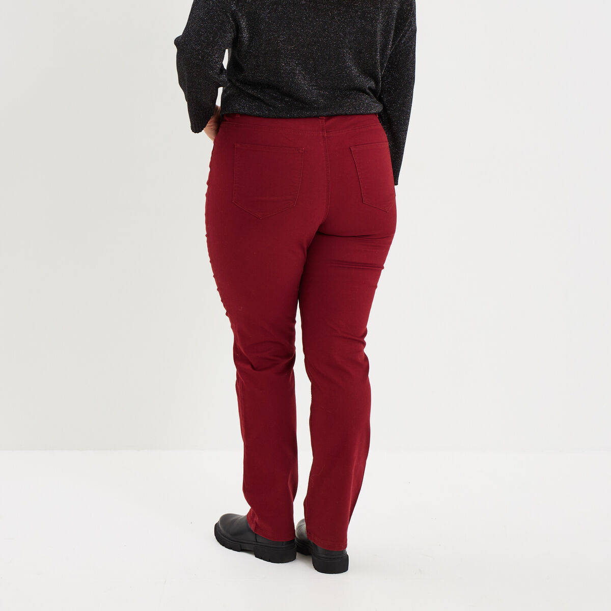 Pantalon Droit Coline Taille XXL – Neuf Avec Étiquettes, Coton Bordeau