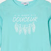 Ensemble pyjama pantalon 2 pièces coton bleu clair fille