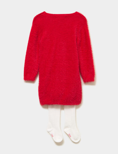 Ensemble robe et collants No&euml;l rouge b&eacute;b&eacute; fille