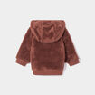 Gilet fausse fourrure zippé à capuche marron foncé bébé garçon