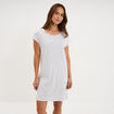 Chemise de nuit manches courtes gris clair femme