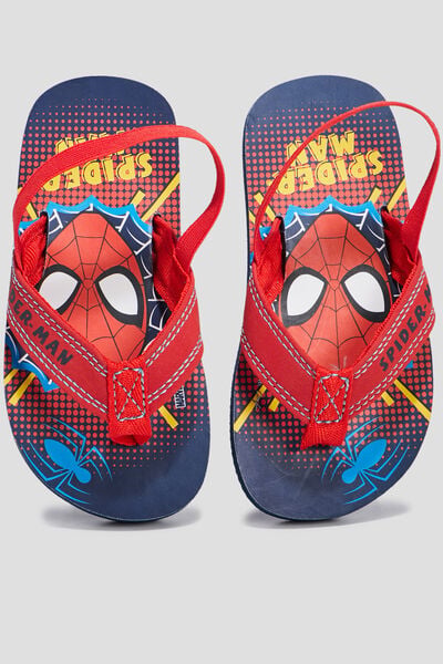 Tongs Spider-Man bleu marine gar&ccedil;on