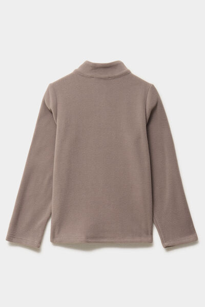 Sweat polaire col camionneur gris gar&ccedil;on