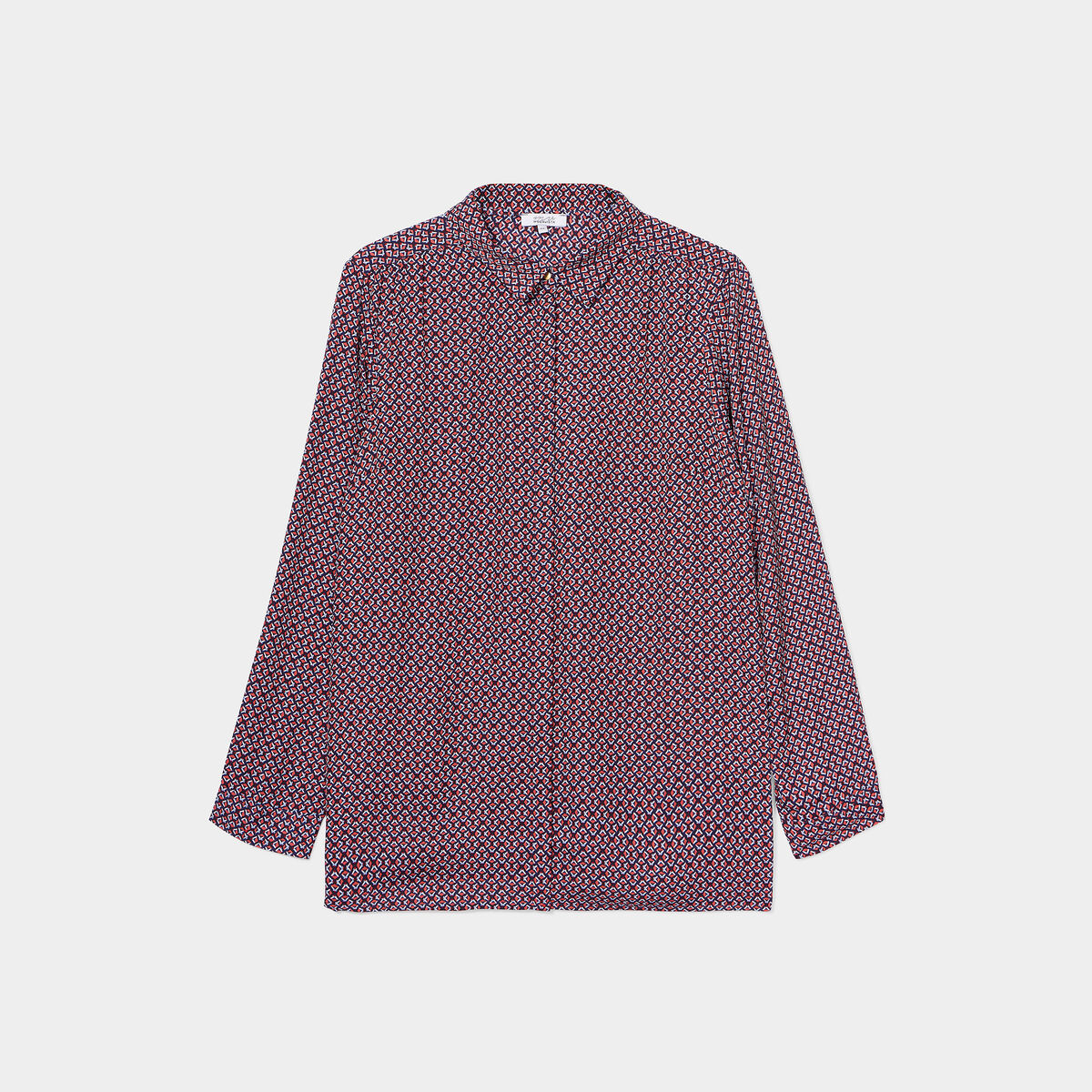 Chemise manches longues coupe ajustée rouge femme grande taille