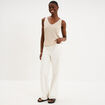 D&eacute;bardeur d&eacute;tails ajour&eacute;s beige femme