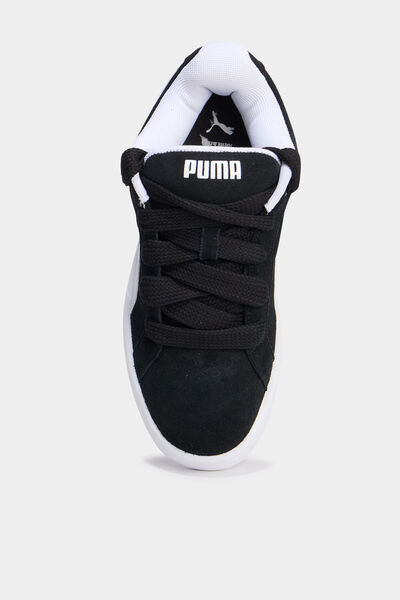 Baskets basses &agrave; lacets en cuir Puma noir gar&ccedil;on