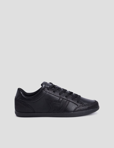 Tennis basses &agrave; lacets noir femme