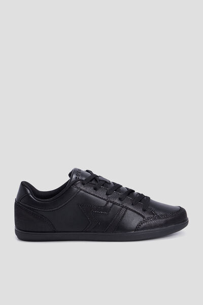 Tennis basses &agrave; lacets noir femme