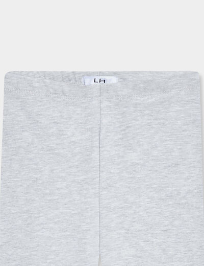 Legging long coton taille élastiquée gris fille