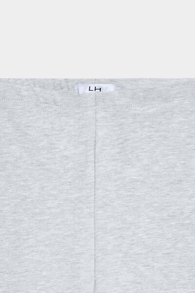 Legging long coton taille &eacute;lastiqu&eacute;e gris fille
