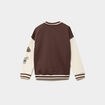 Gilet boutonn&eacute; col teddy oversize marron fonc&eacute; gar&ccedil;on
