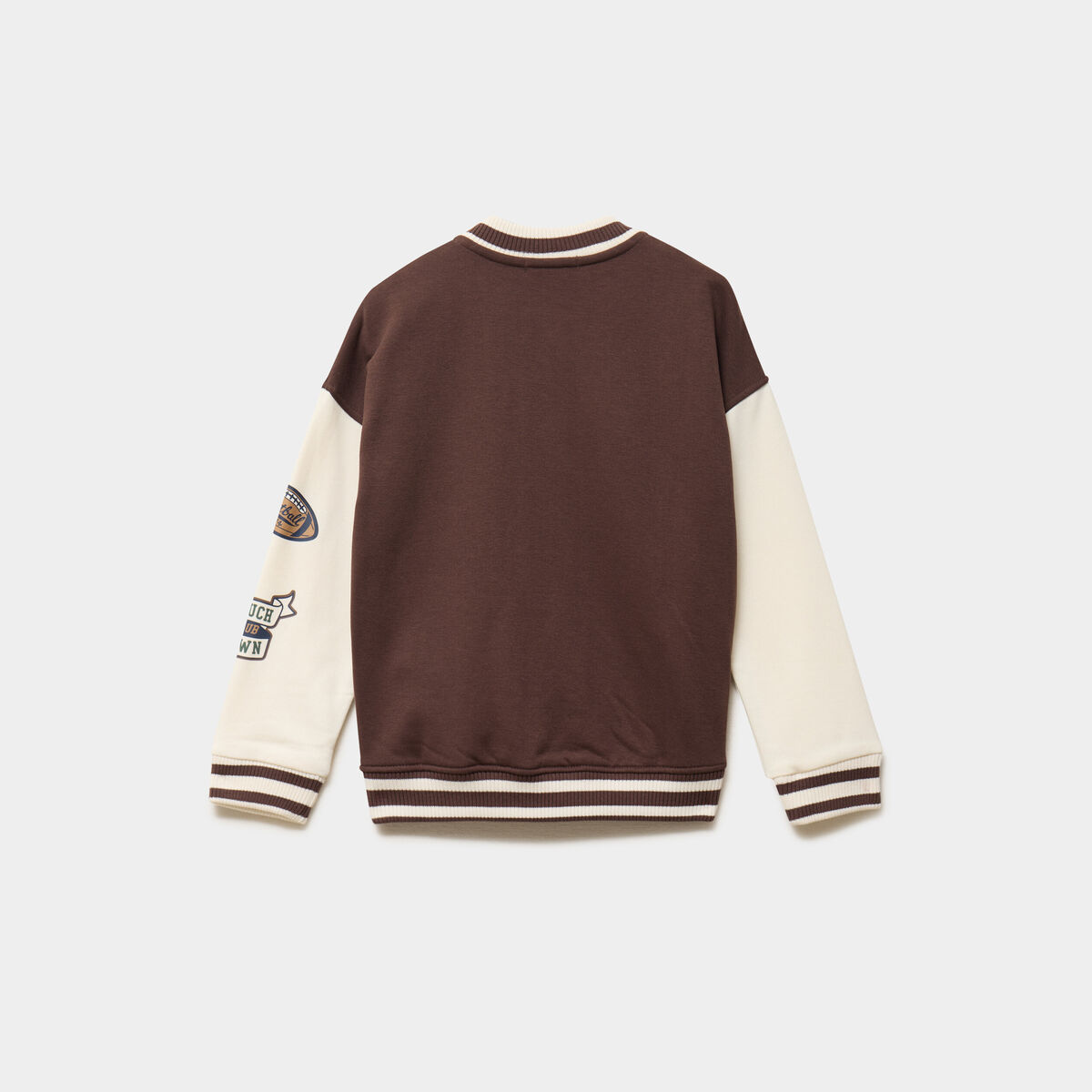 Gilet boutonn&eacute; col teddy oversize marron fonc&eacute; gar&ccedil;on