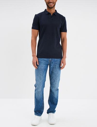 Polo manches courtes bleu marine homme