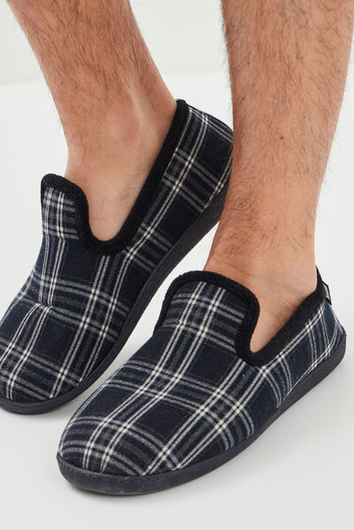 Chaussons charentaises Isotoner bleu homme