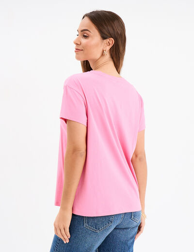 T-shirt EVJF oversize coton rose framboise femme