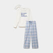 Ensemble pyjama effet polaire 3 pi&egrave;ces bleu femme